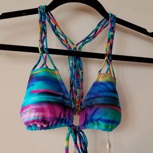 Luli Fama Knotted Net Back Top